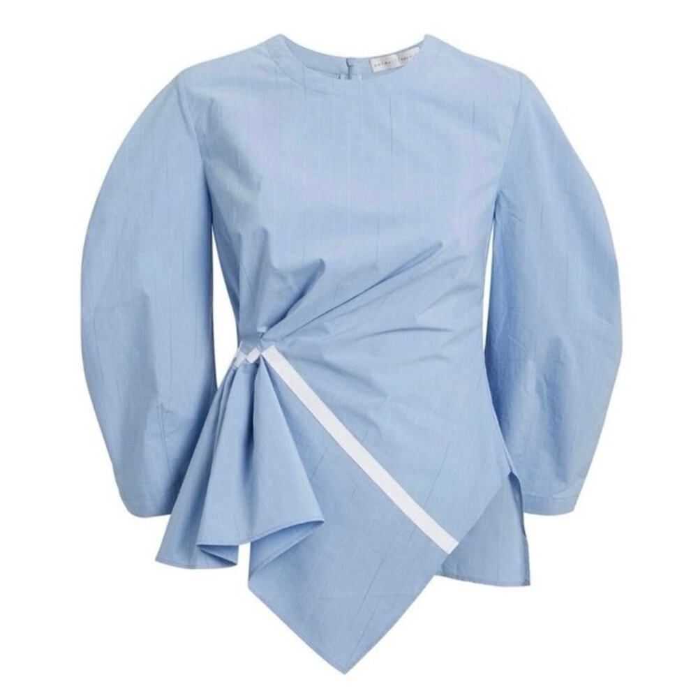 PALMER//HARDING Static Light Blue Blouse Top Sz 4-6 - Picture 4 of 10